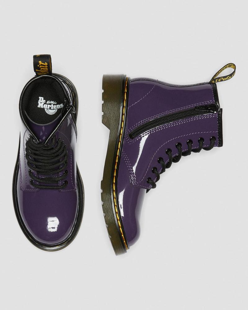 Dr Martens Junior 1460 Lak Leren Veterlaarzen Kinderen Paars | NL 137YXF